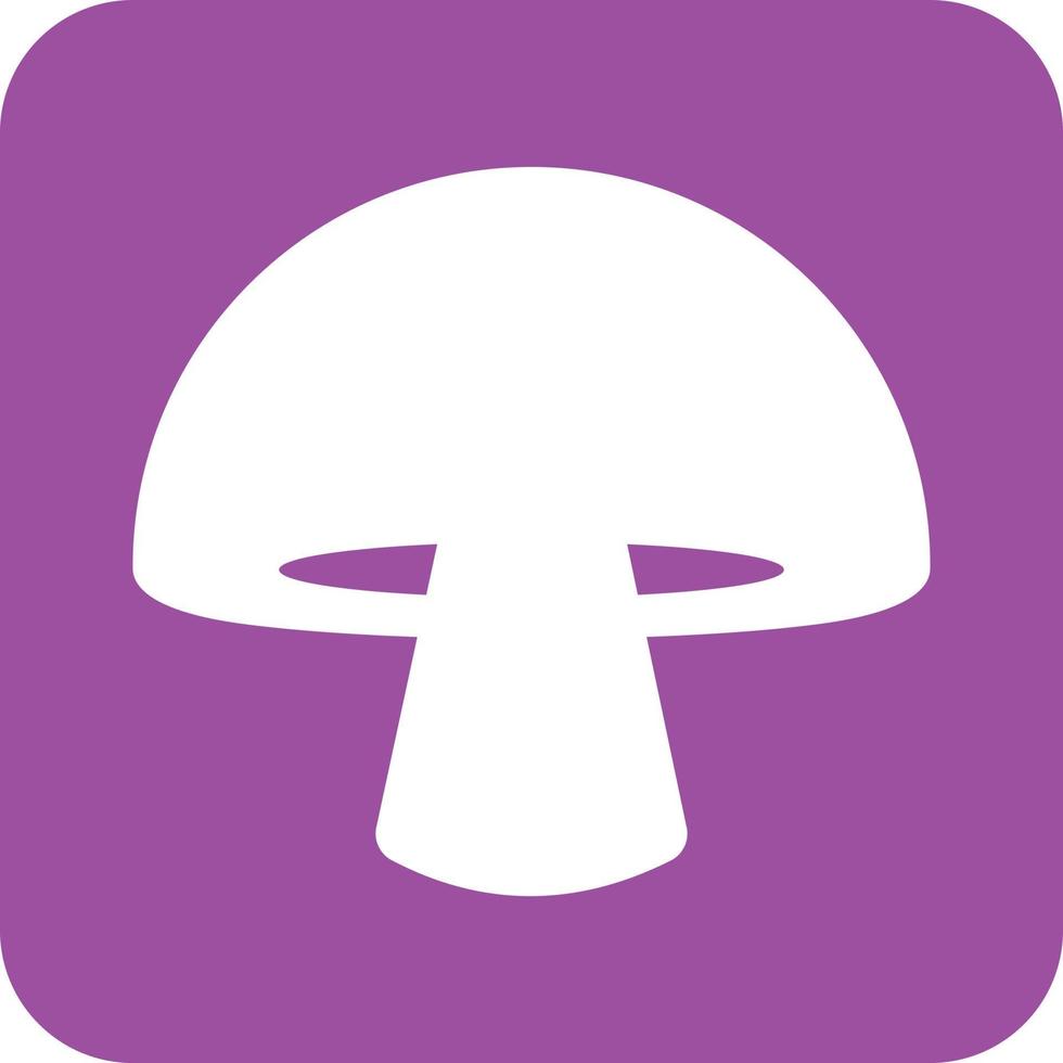 Single Mushroom Glyph Round Background Icon vector