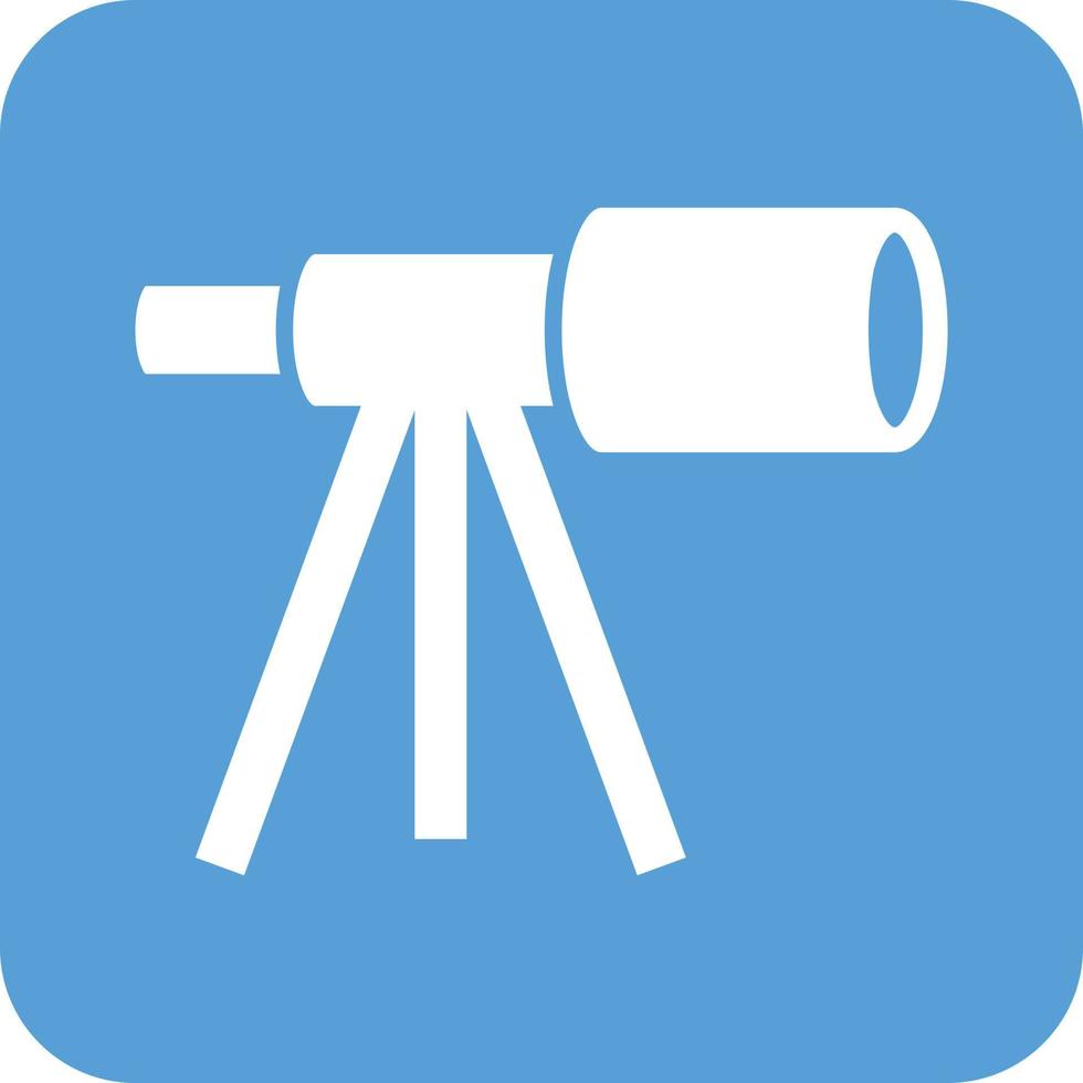 Telescope on Stand Glyph Round Background Icon vector