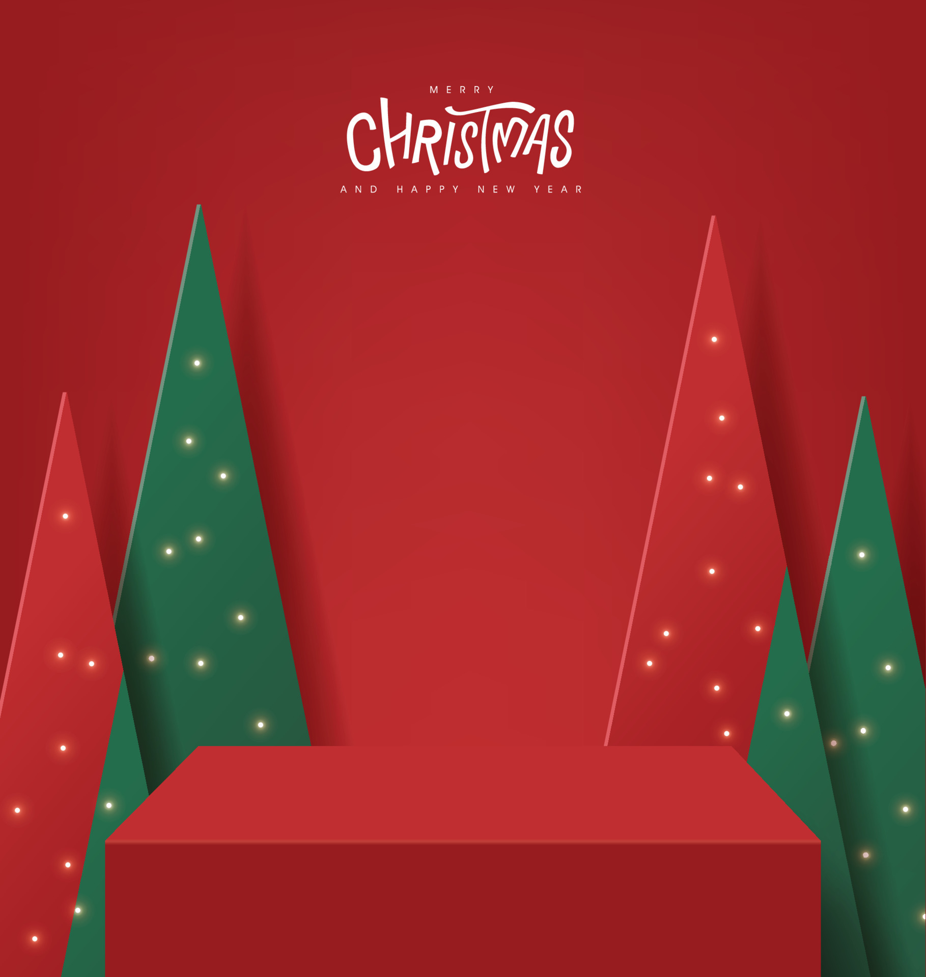 Christmas banner with product display table and Artificial Christmas