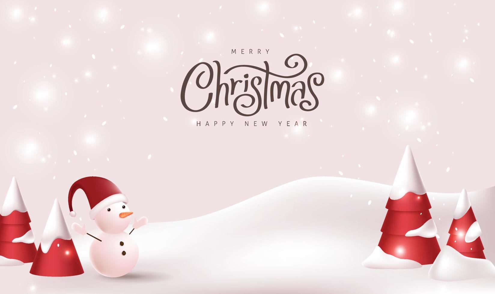 feliz navidad banner invierno paisaje fondo vector