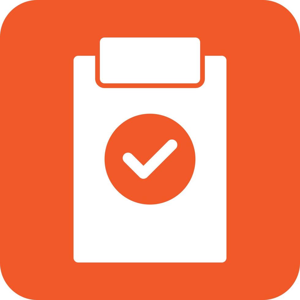 Validated List Glyph Round Background Icon vector