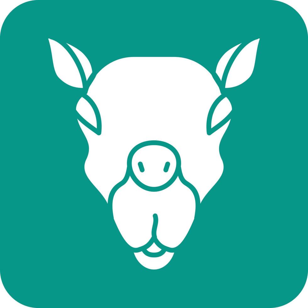 Camel Face Glyph Round Background Icon vector