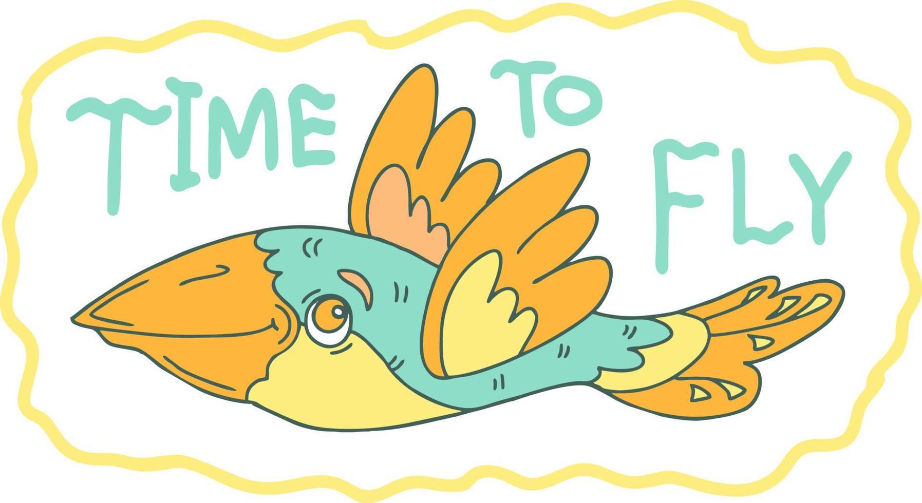 Gingerbread image of a fantasy bird. Time to fly vector