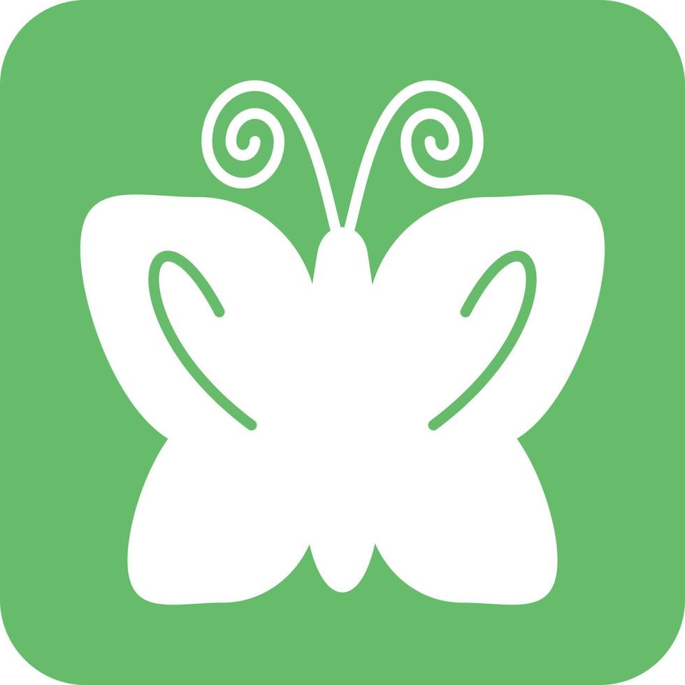 Butterfly II Glyph Round Background Icon vector