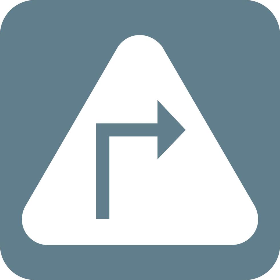 Sharp right turn Glyph Round Background Icon vector