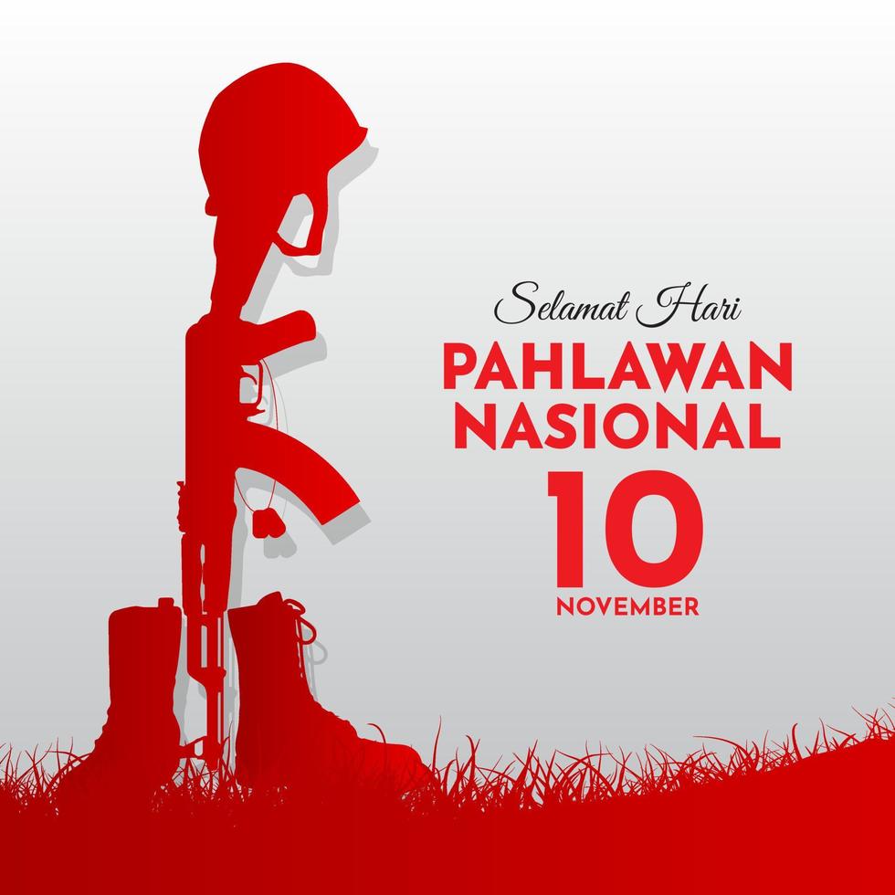 Celebration of heroes day of Indonesia design vector. Hari Pahlawan is Indonesian Heroes day vector
