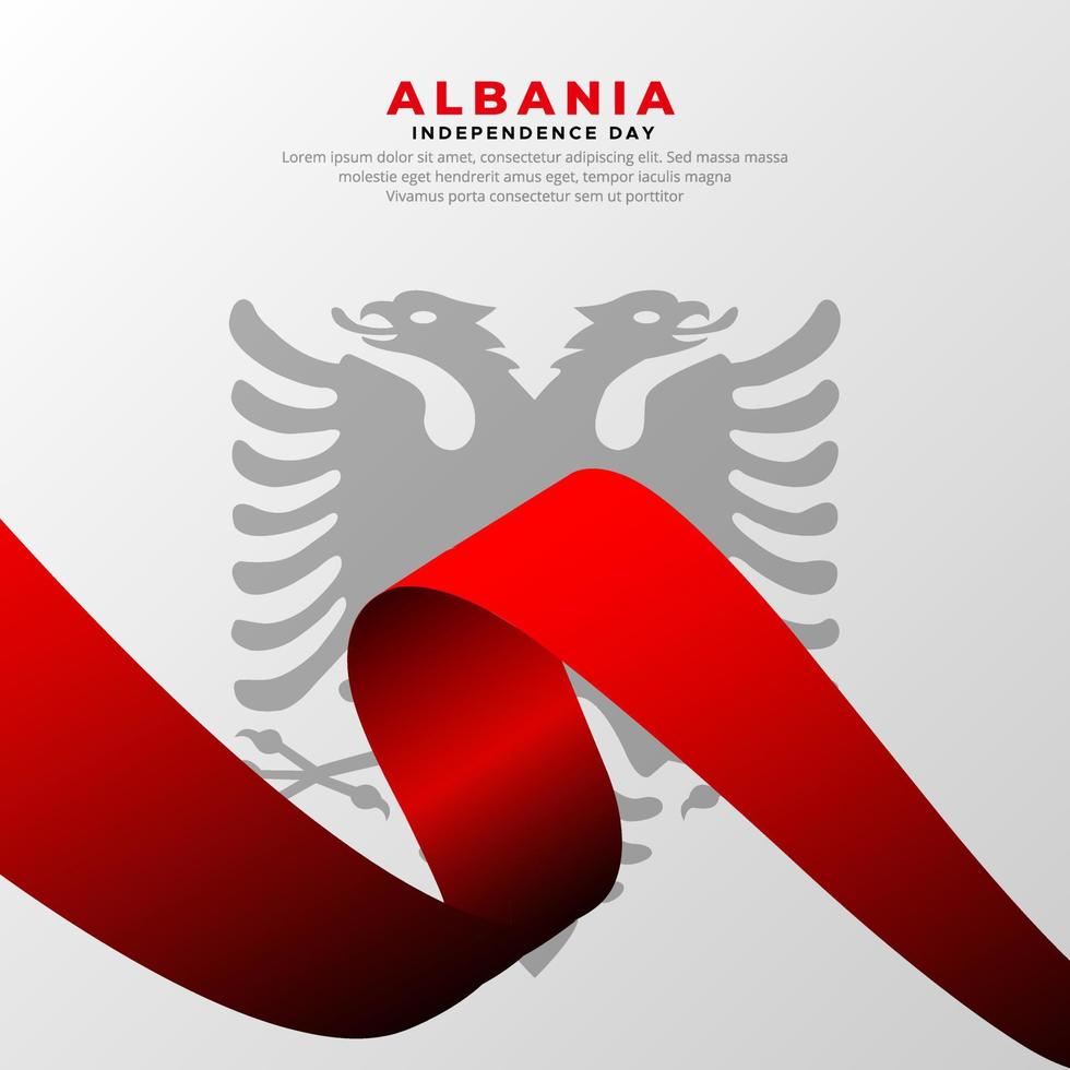 asombroso fondo de diseño del día de la independencia de albania con vector de bandera ondulada. vector de diseño del día de la unidad de albania.