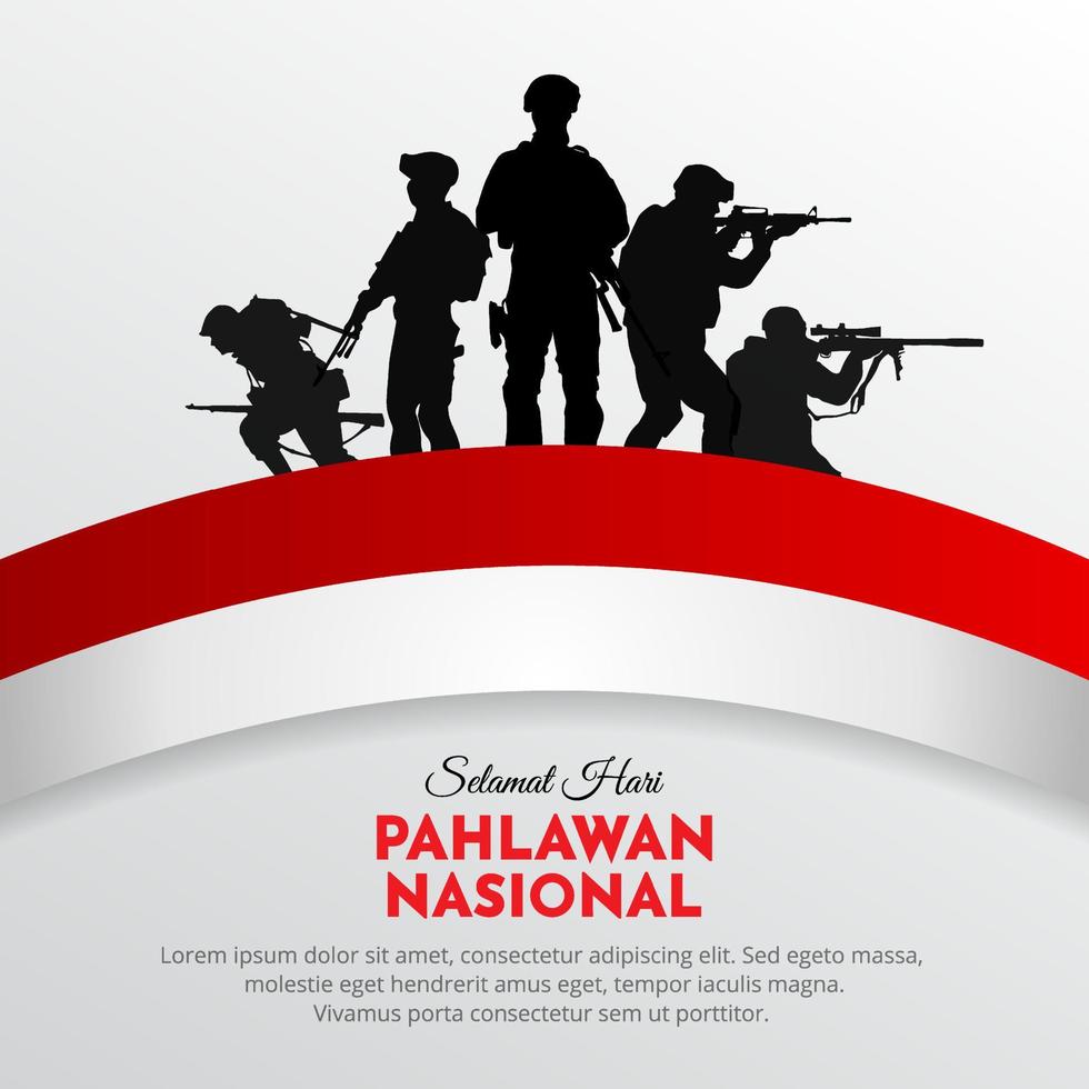 Celebration of heroes day of Indonesia design vector. Hari Pahlawan is Indonesian Heroes day vector
