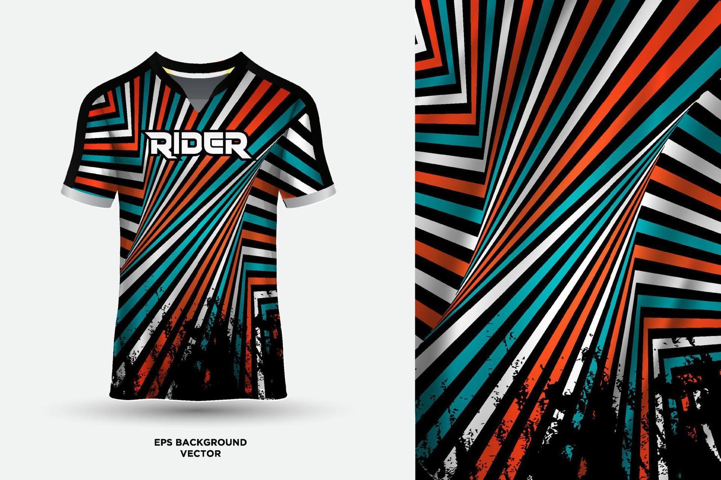 Futuristic and fantastic T shirt jersey design suitable for sports, racing, soccer, gaming and e sports vector