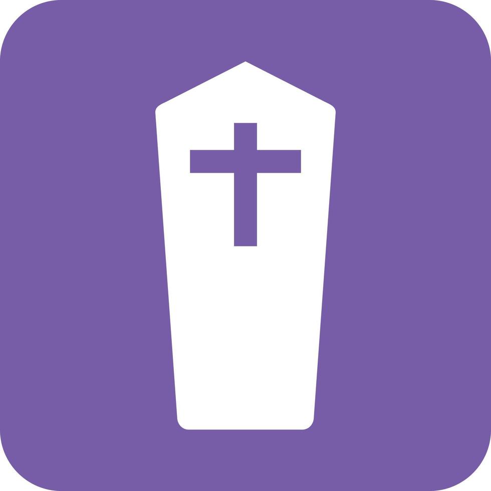 Casket I Glyph Round Background Icon vector