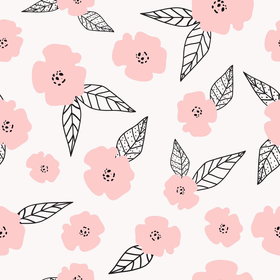 Seamless sweet pastel floral pattern background vector