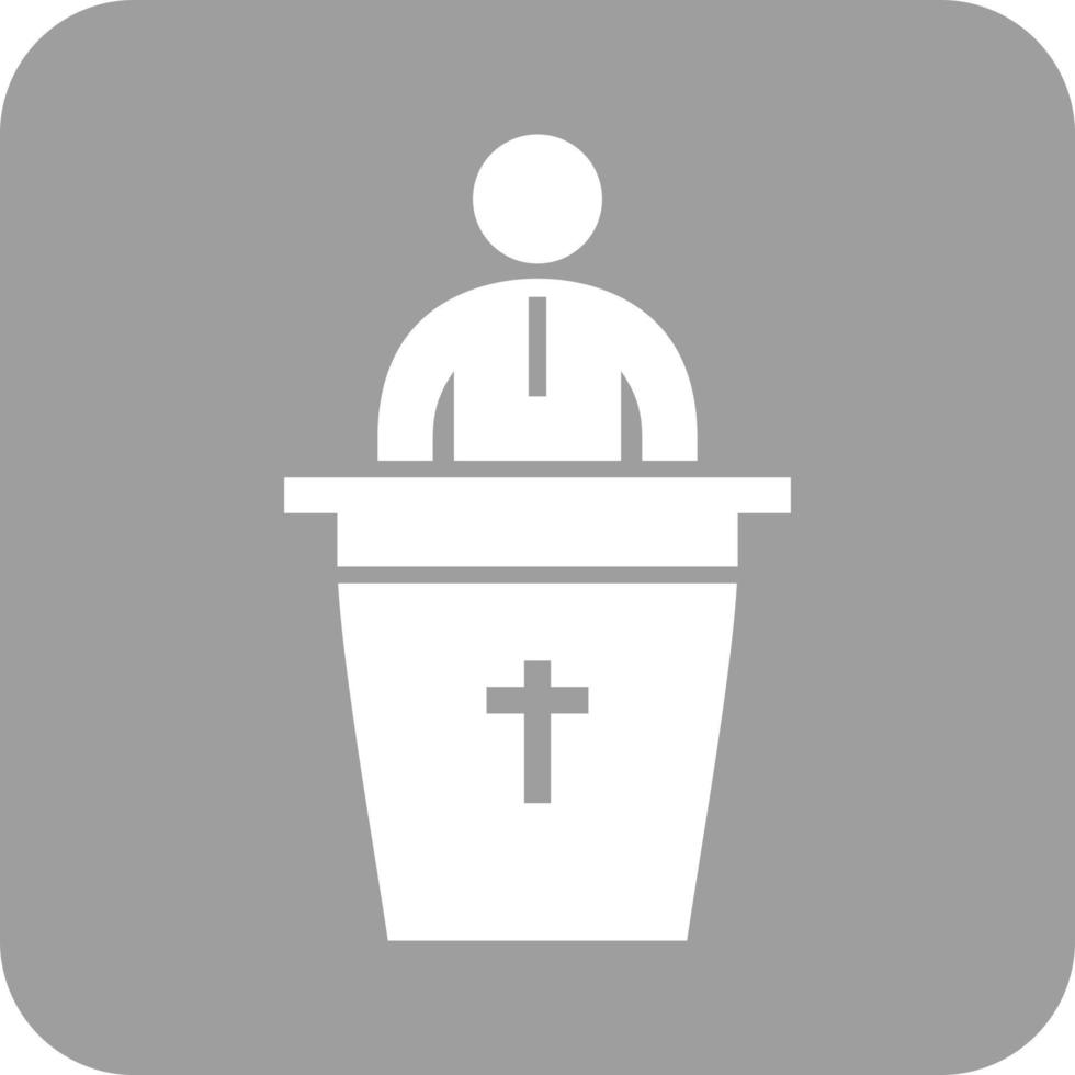 Speaking on Funeral Glyph Round Background Icon vector