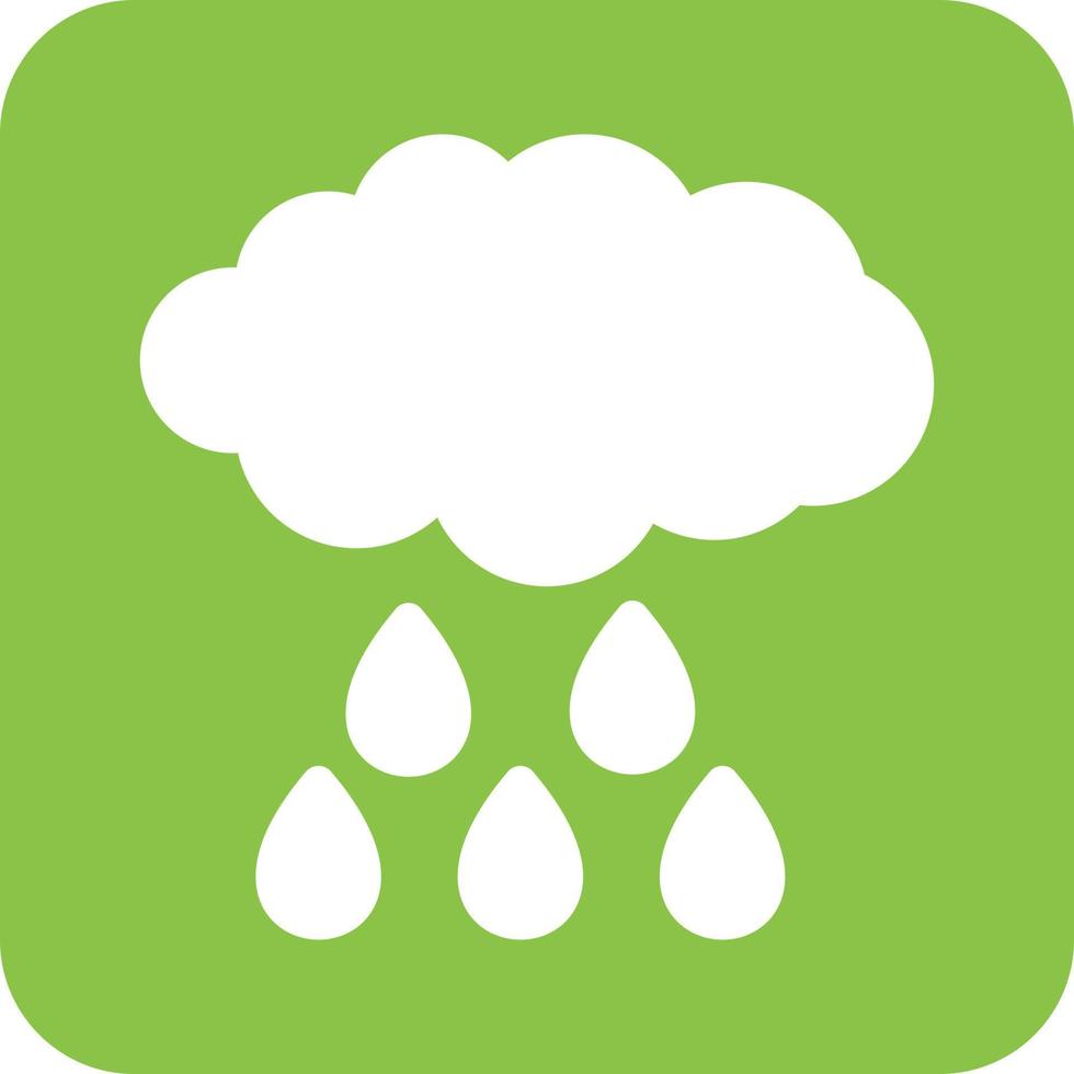 Rain Cloud Glyph Round Background Icon vector