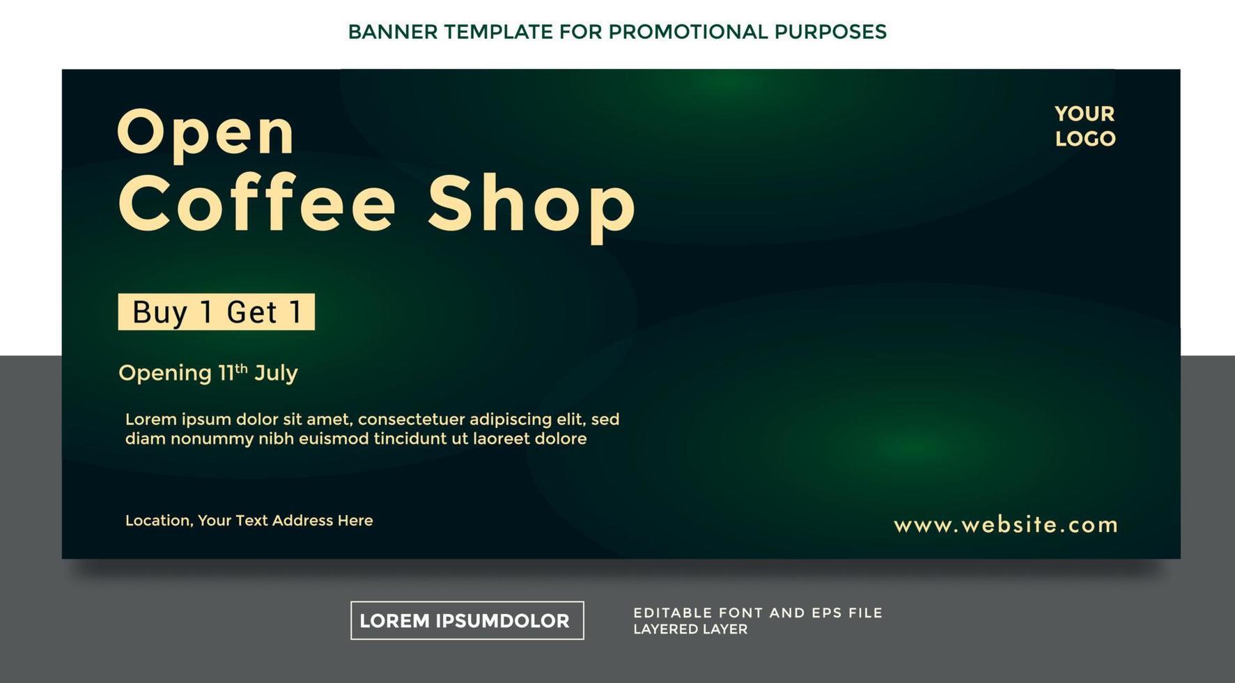 coffee shop opening theme banner template vector