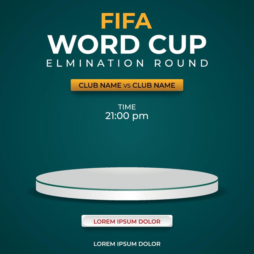 world cup theme social media post template vector