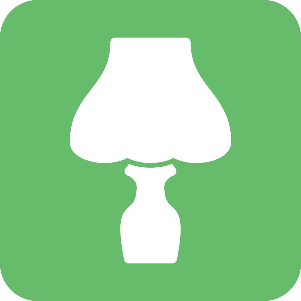 Table Lamp Glyph Round Background Icon vector