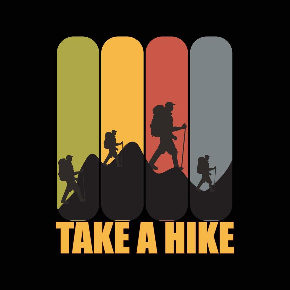 Hiking T-shirt design vector