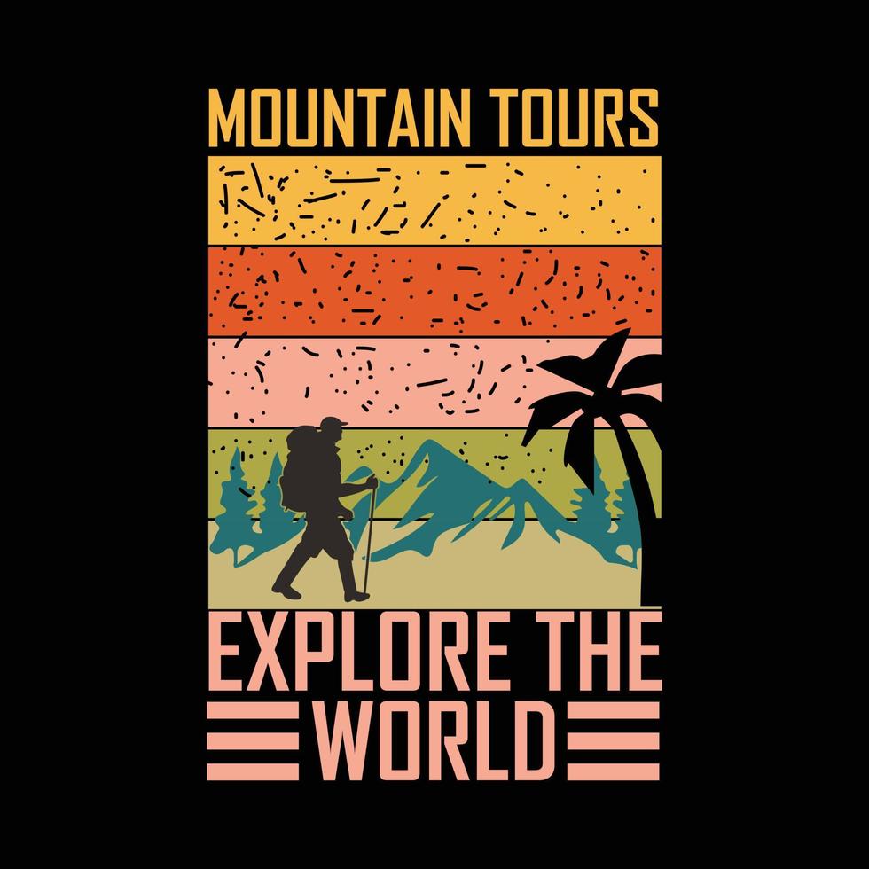Hiking T-shirt design vector