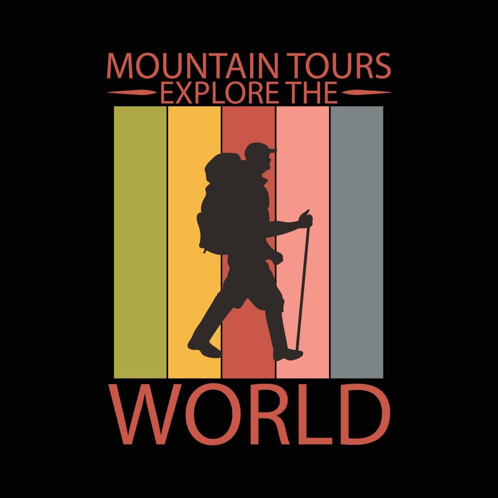 Hiking T-shirt design vector