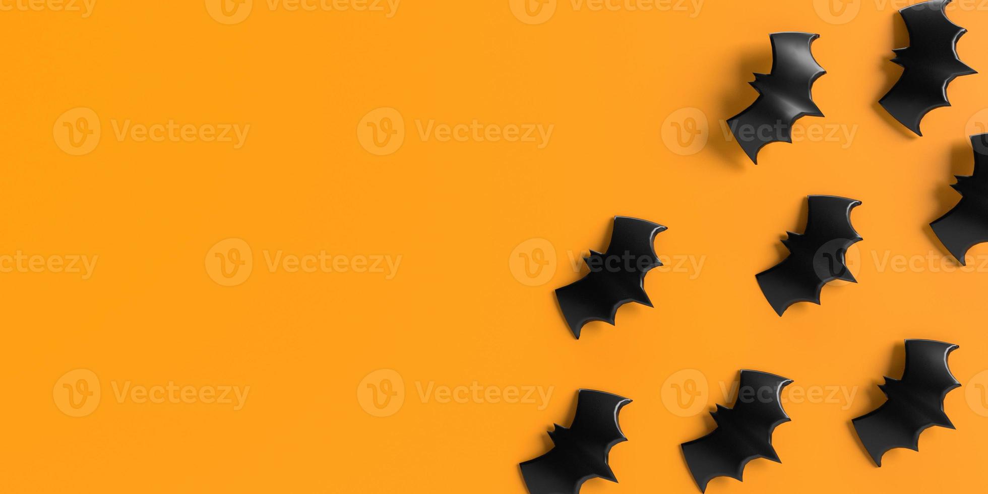 Bat black color animal wild orange yellow background wallpaper copy space empty symbol decoration ornament happy halloween 31 thirty one october night spooky fear spider scary evil horror pumpkin photo