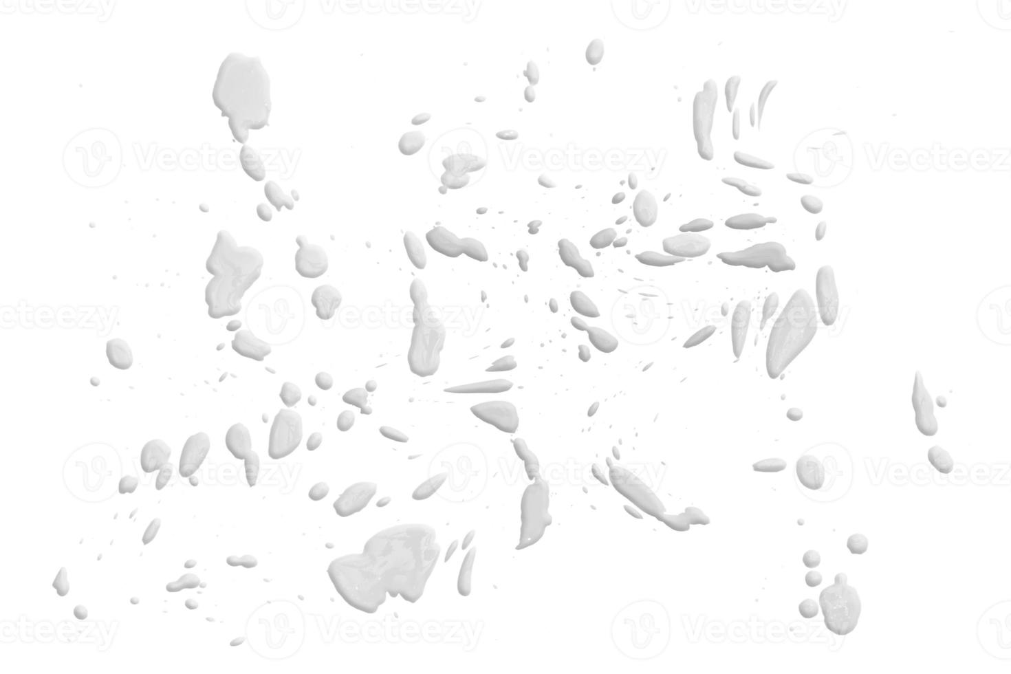 closeup drops of milk isolated on white background,abstract pattern photo
