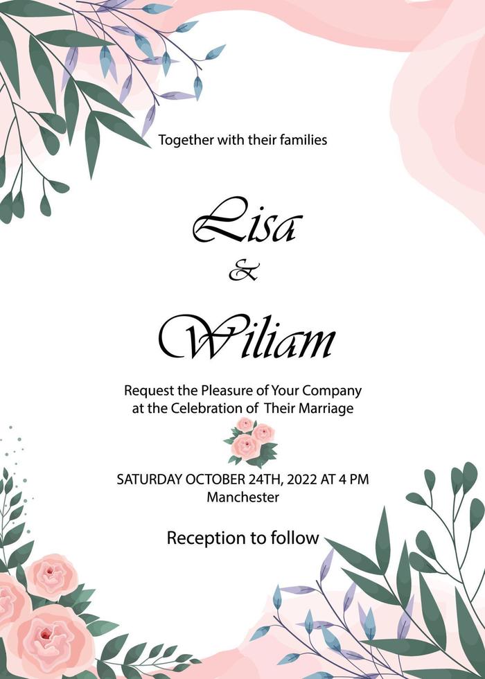 wedding invitation card template vector