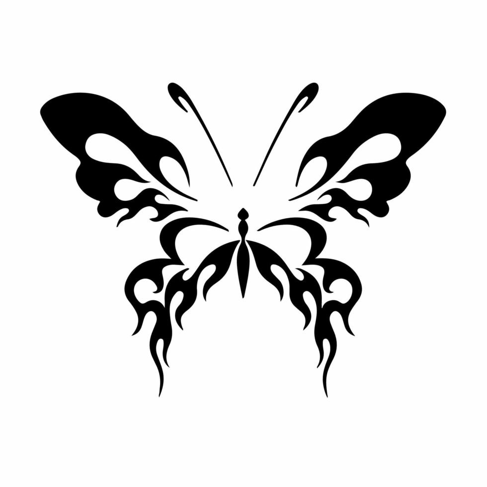 símbolo de logotipo de mariposa tribal. diseño de plantilla. ilustración vectorial de tatuaje. vector