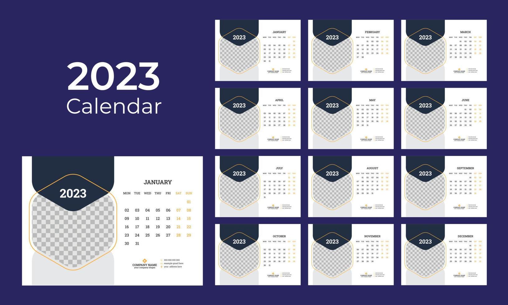 Desk Calendar 2023 13384559 Vector Art at Vecteezy