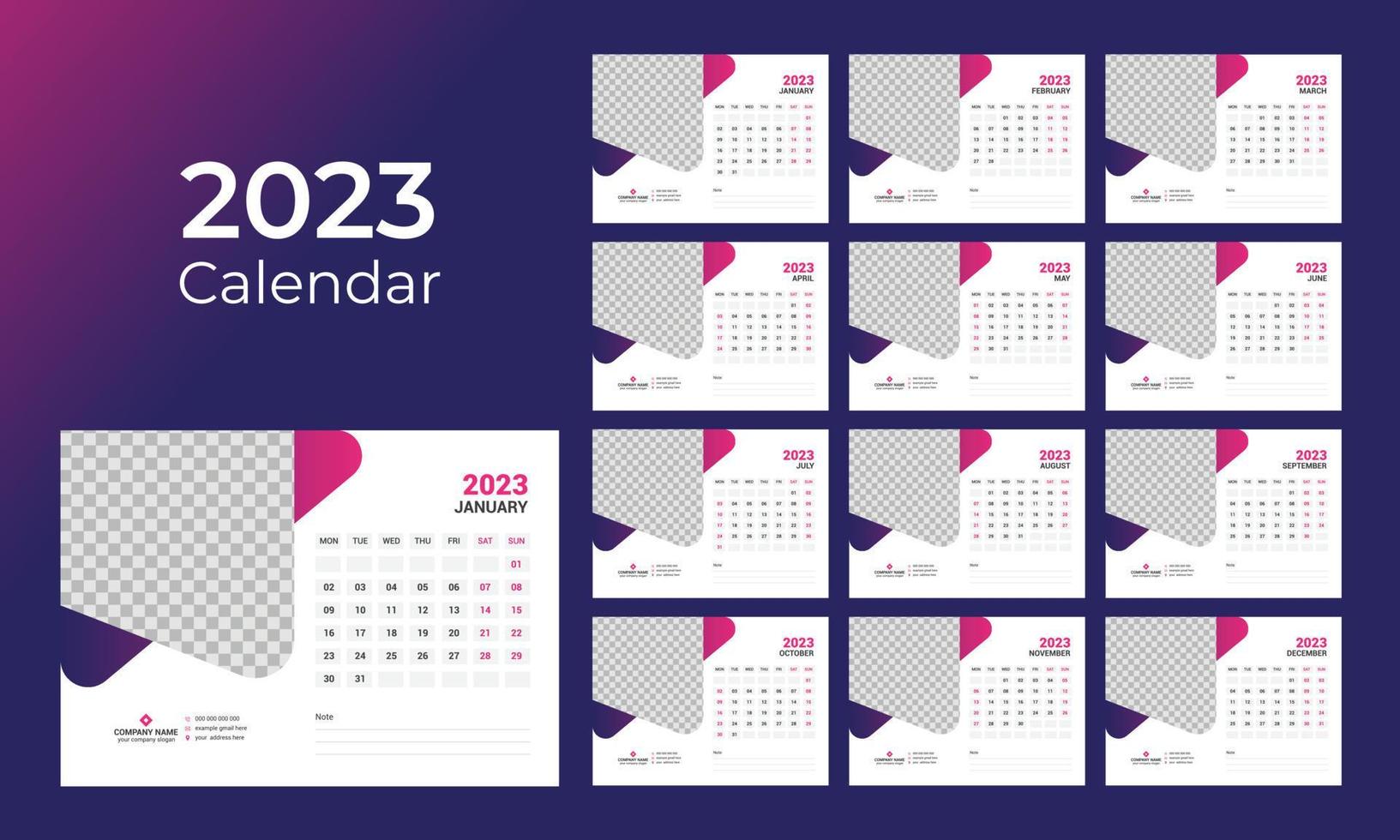 Desk Calendar 2023 13384562 Vector Art at Vecteezy