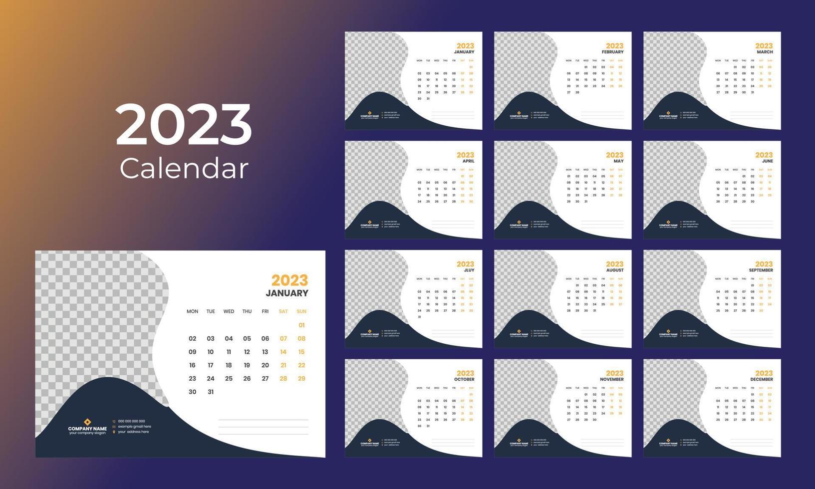 Desk Calendar 2023 vector