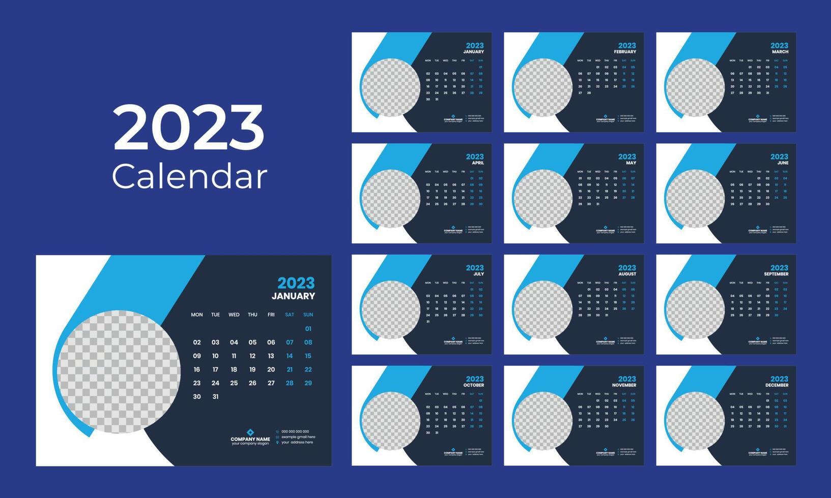 Desk Calendar 2023 vector