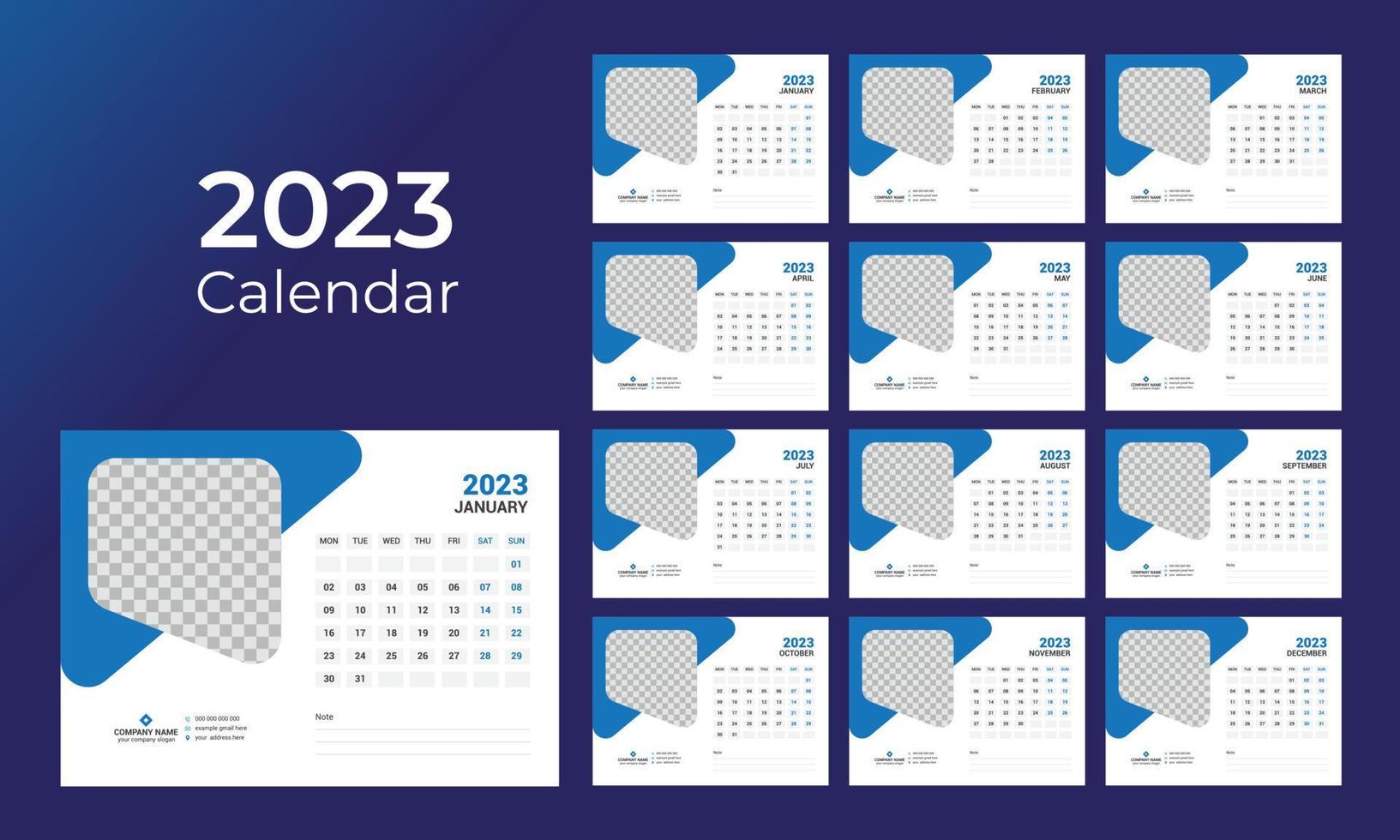 Desk Calendar 2023 vector