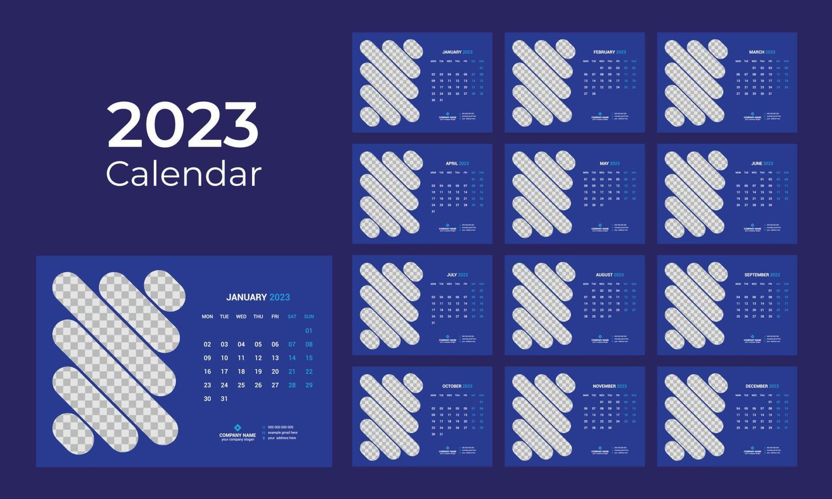 Desk Calendar 2023 13384595 Vector Art at Vecteezy