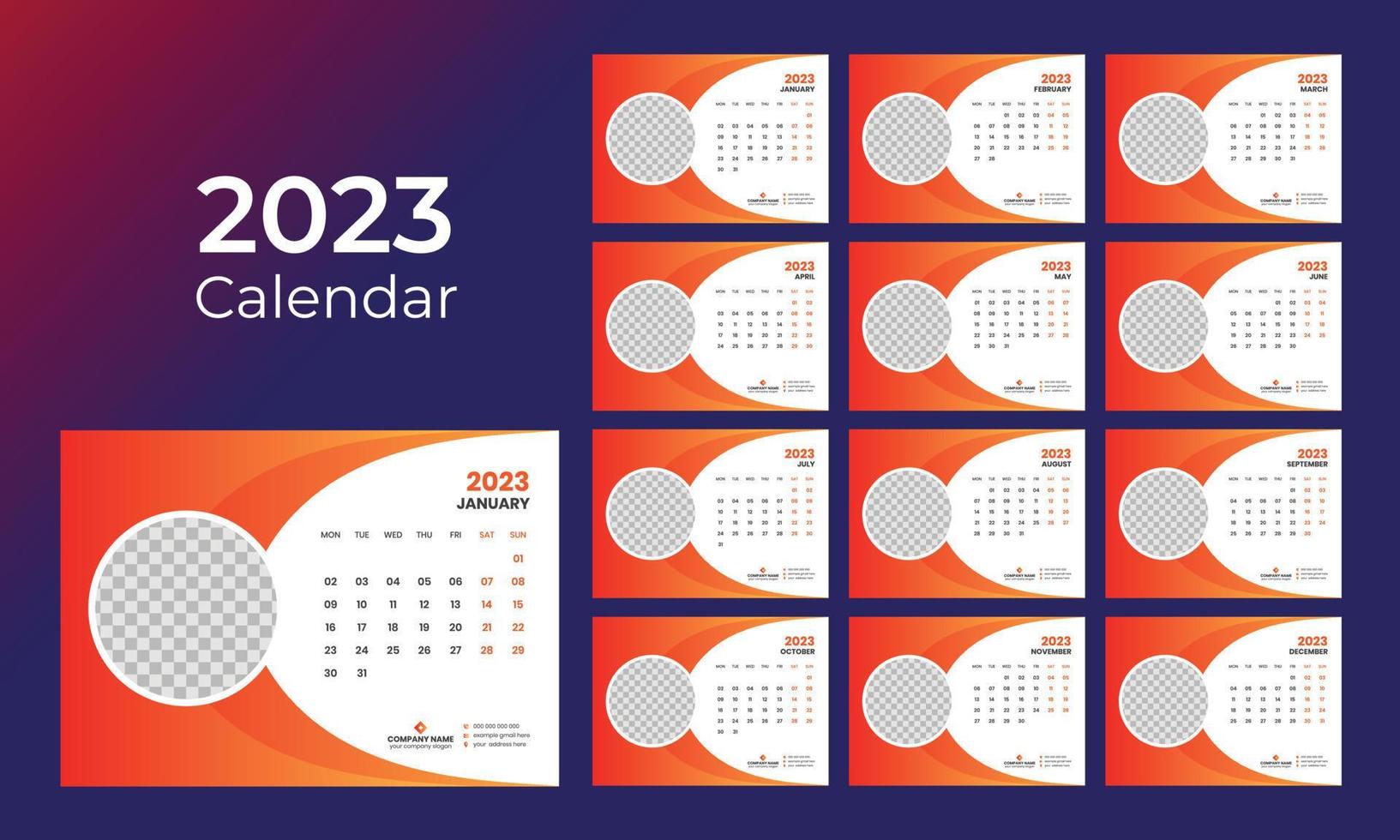 Desk Calendar 2023 vector