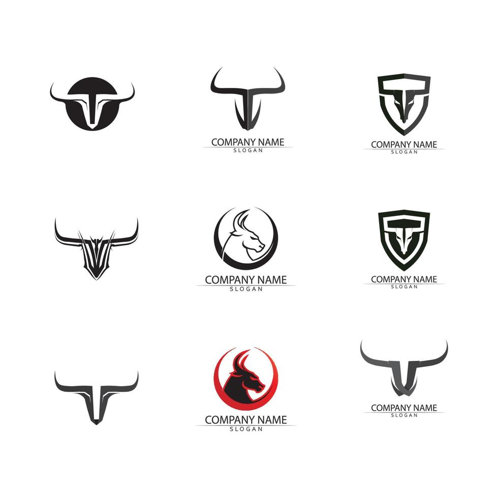 Abstract shield bull logo, horn badges logo icon 13384617 Vector Art at Vecteezy