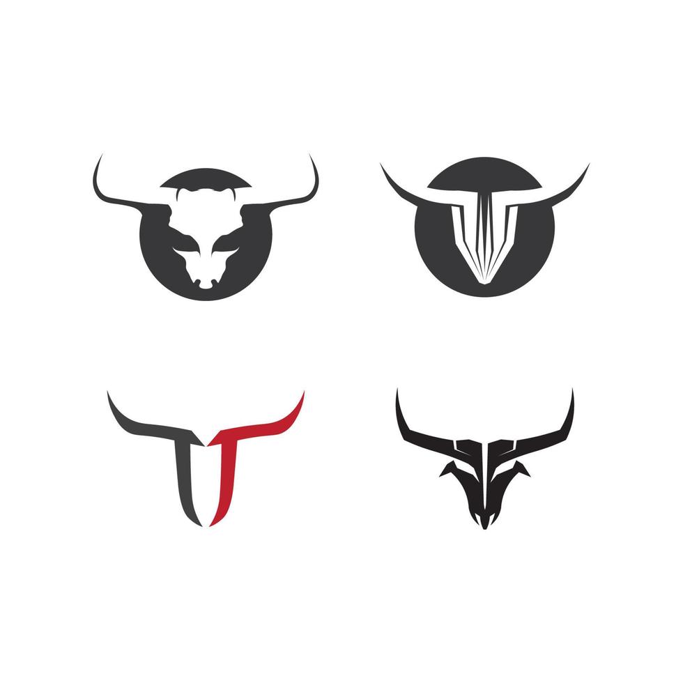 Abstract shield bull logo, horn badges logo icon vector