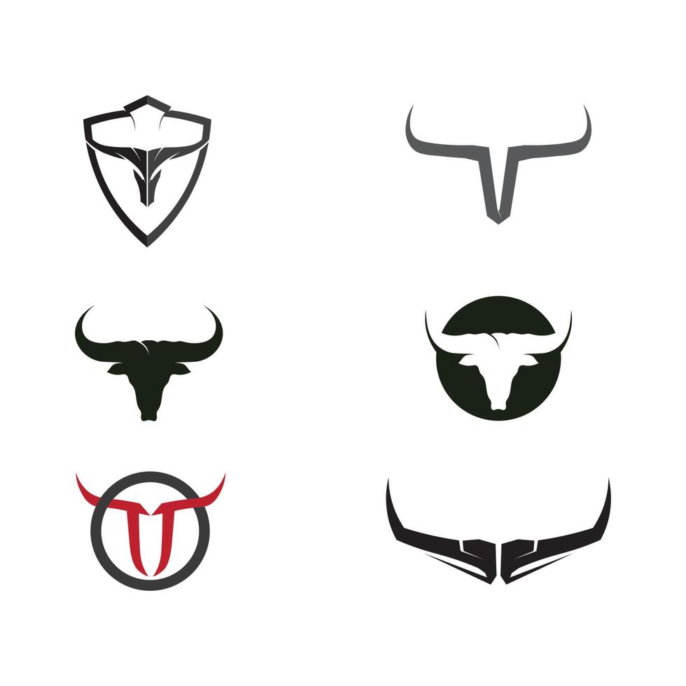 Abstract shield bull logo, horn badges logo icon vector