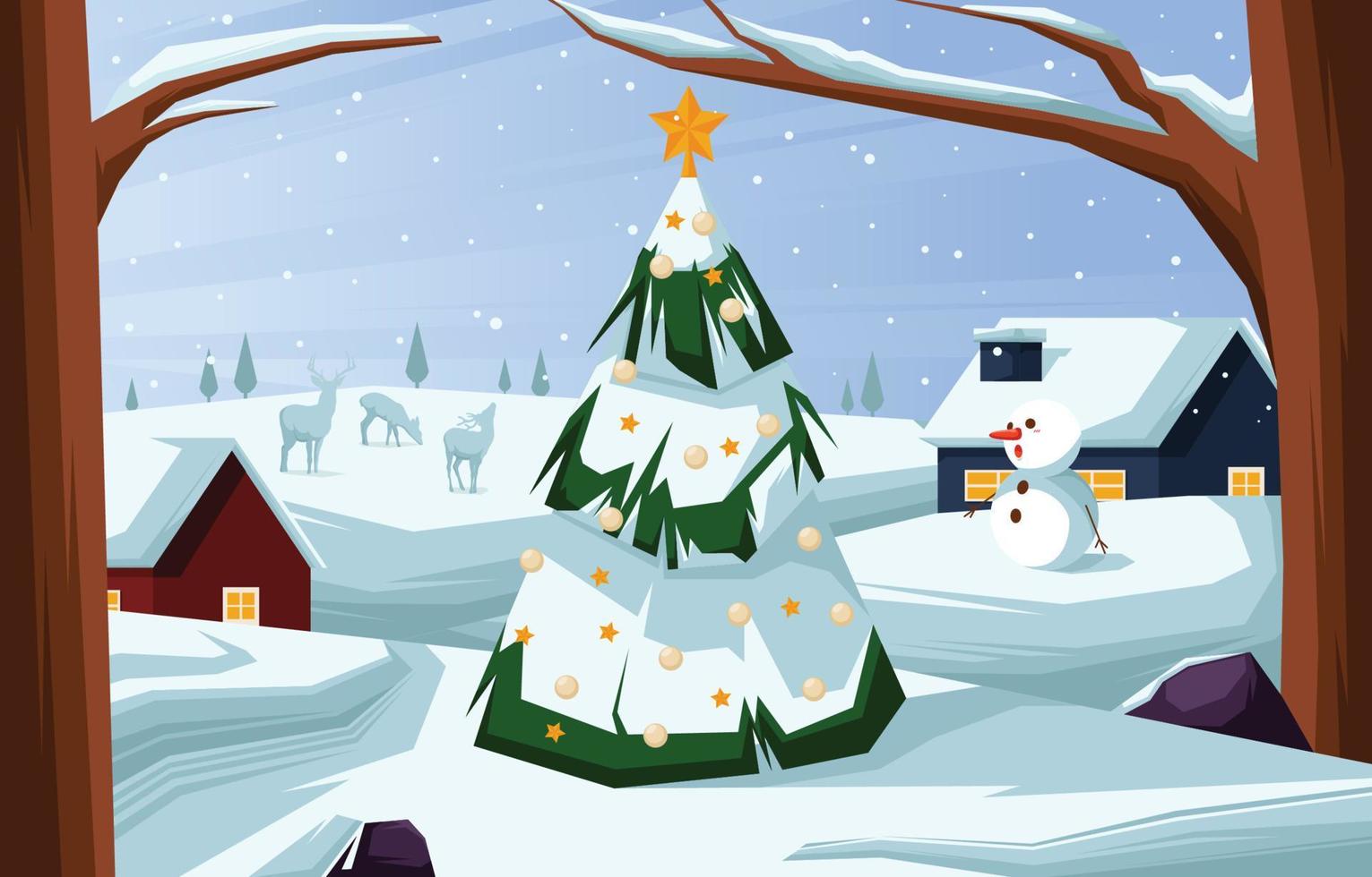 White Christmas Illustrative Background vector