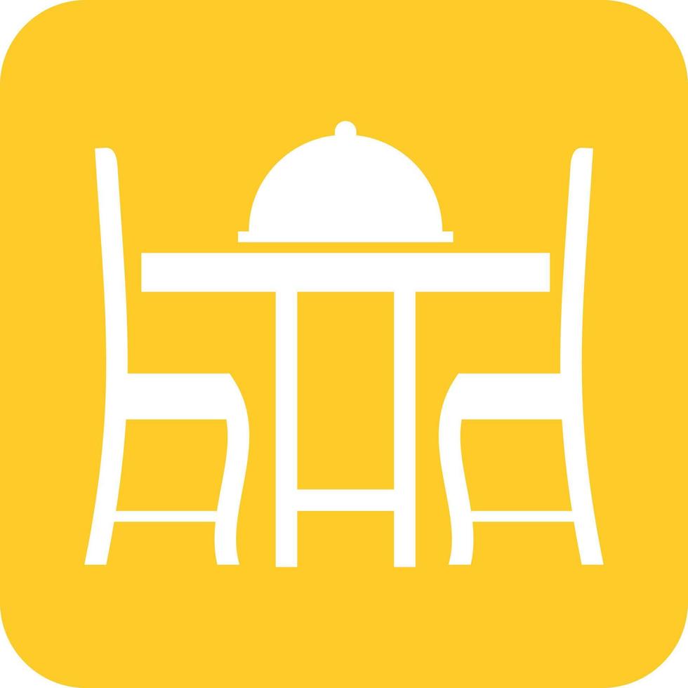 Dinner Table II Glyph Round Background Icon vector