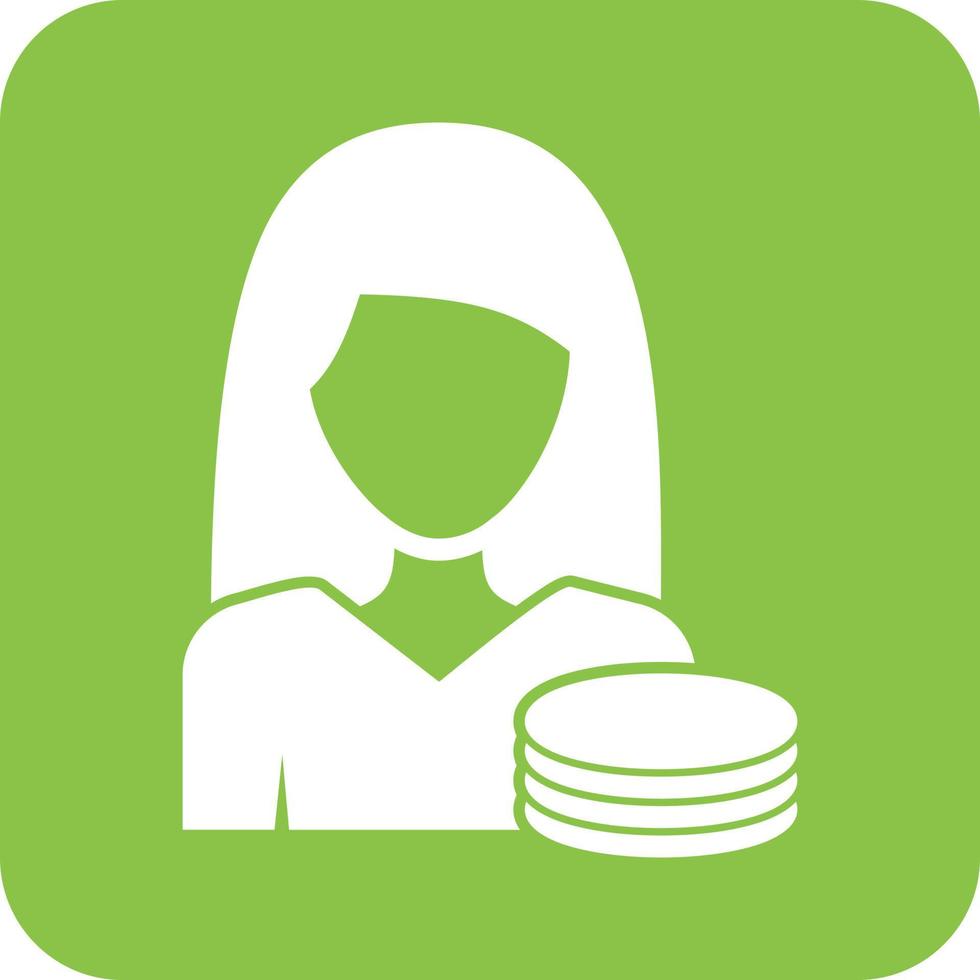 Woman Finances Glyph Round Background Icon vector