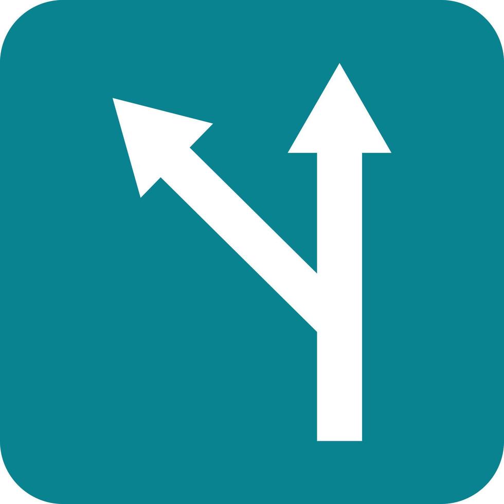 Left Turn Ahead Glyph Round Background Icon vector