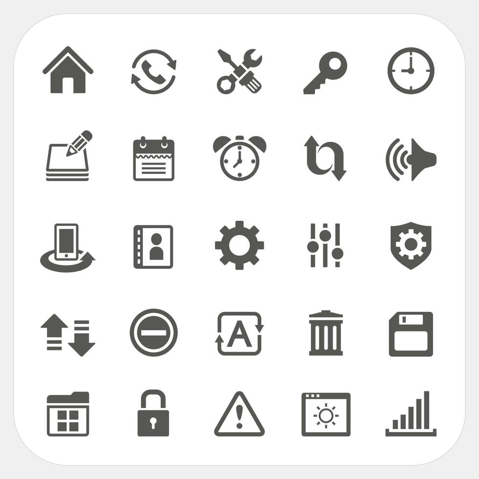 Setting icons set vector