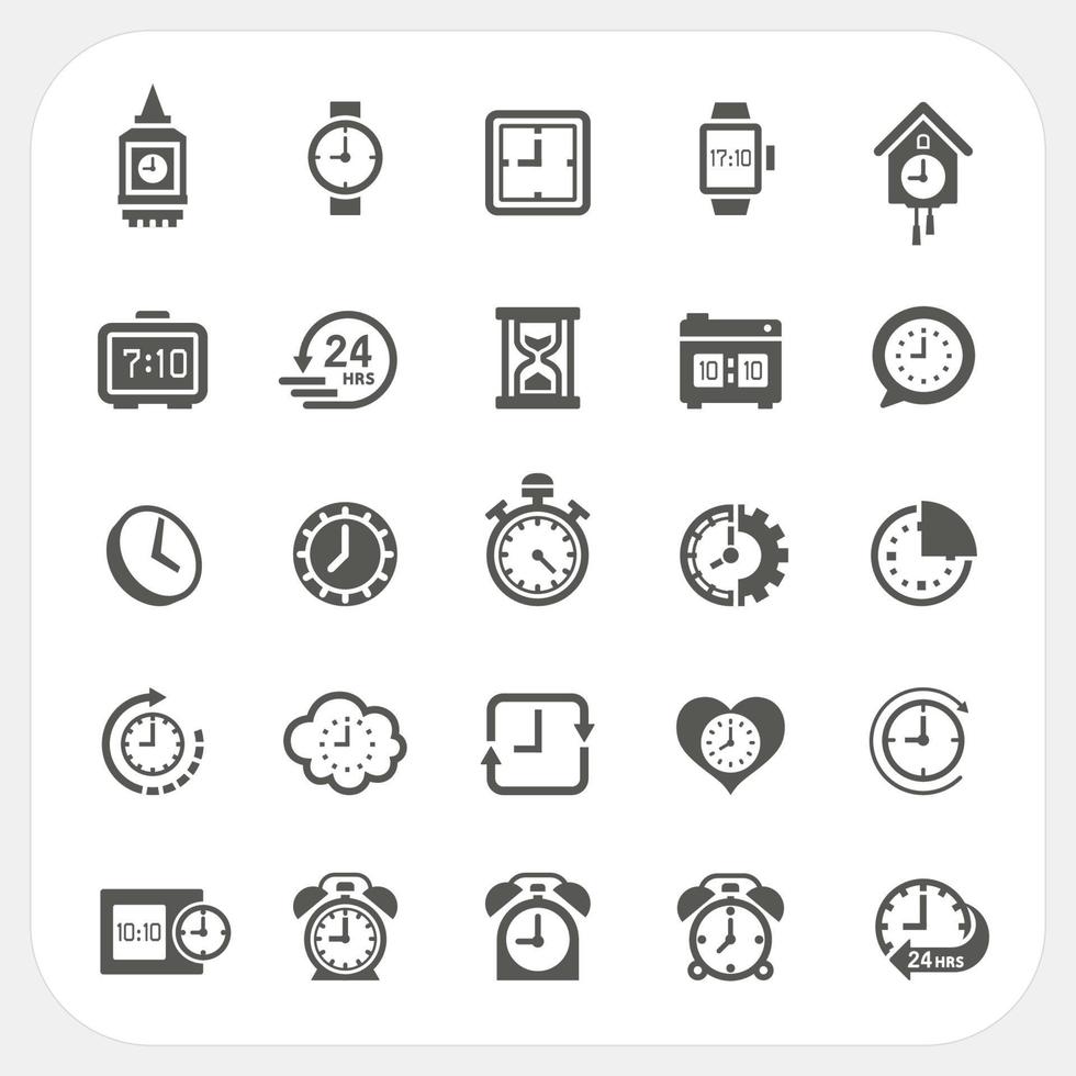 Clock icons set vector