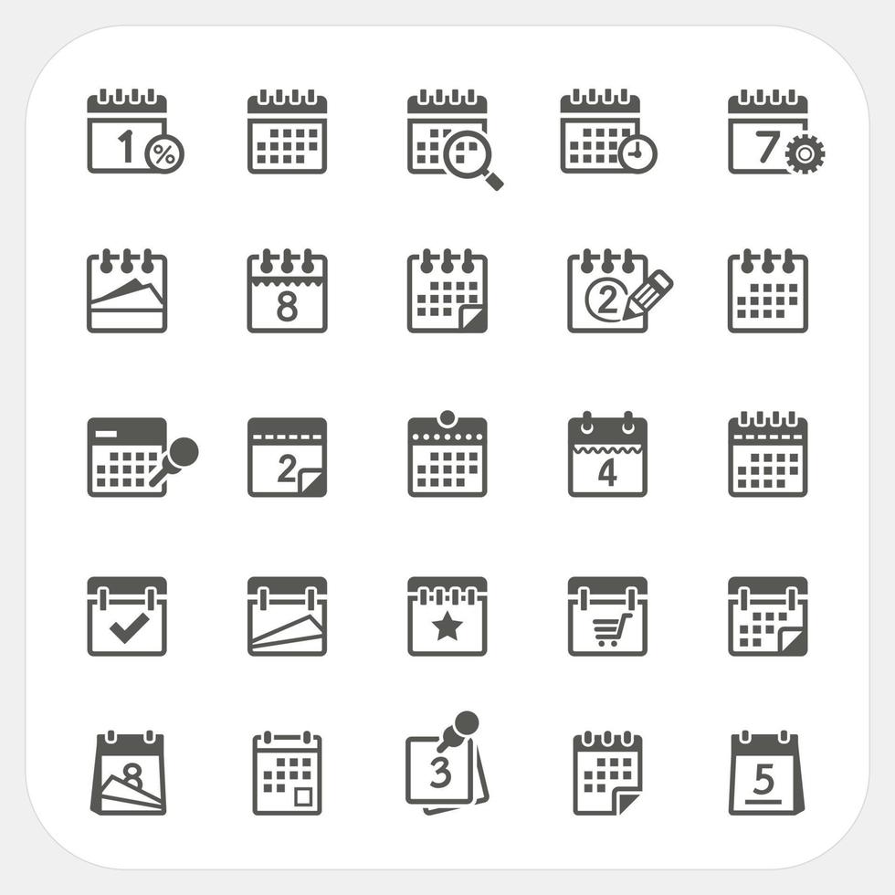 Calendar icons set vector