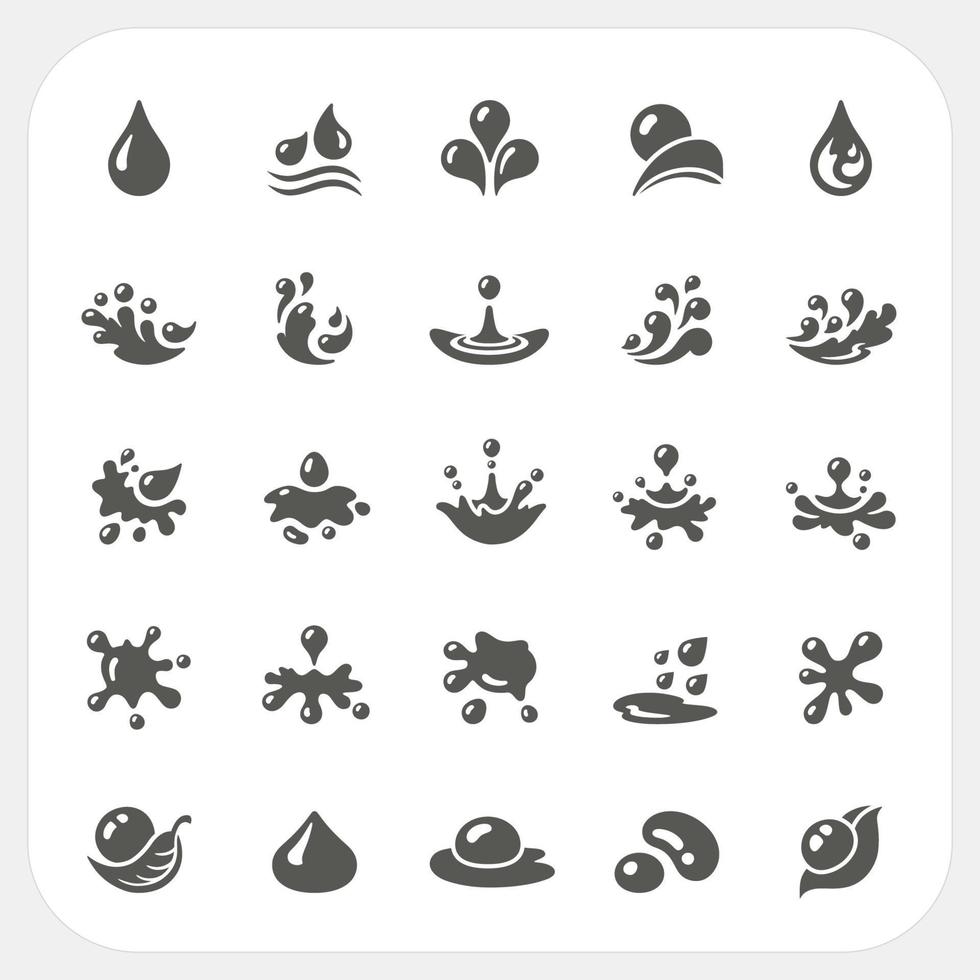 Water drop icons set vector