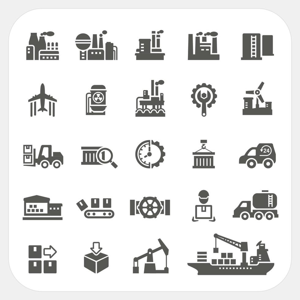 Industry icons set vector
