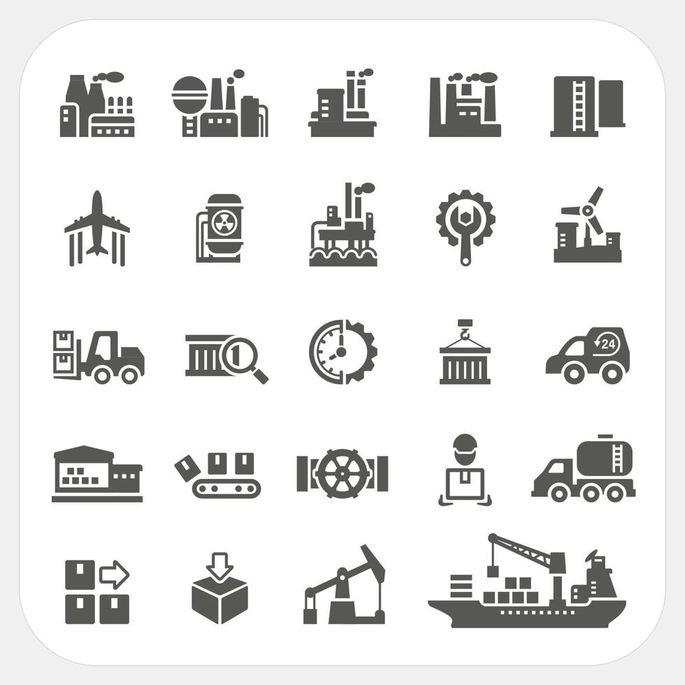 conjunto de iconos de la industria vector