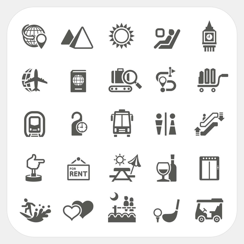 Travel and Vacation icons set vector