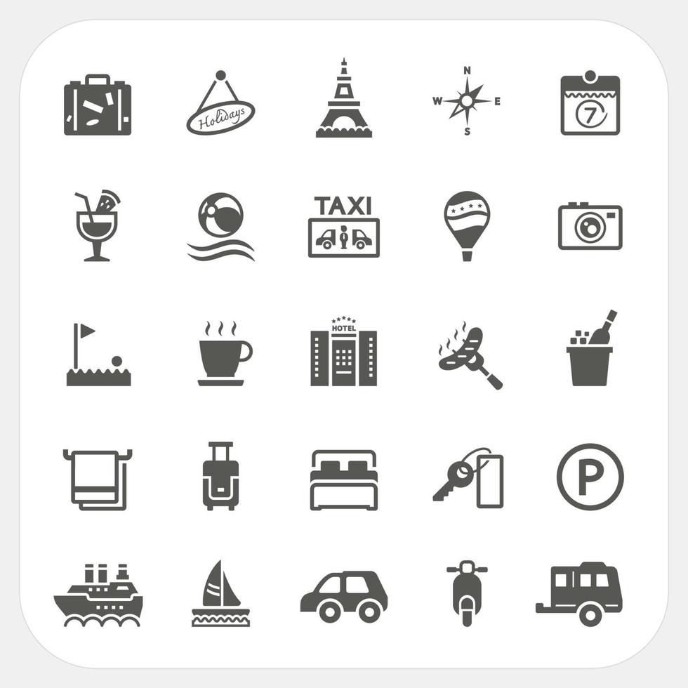 Travel and Hotel icons set vector