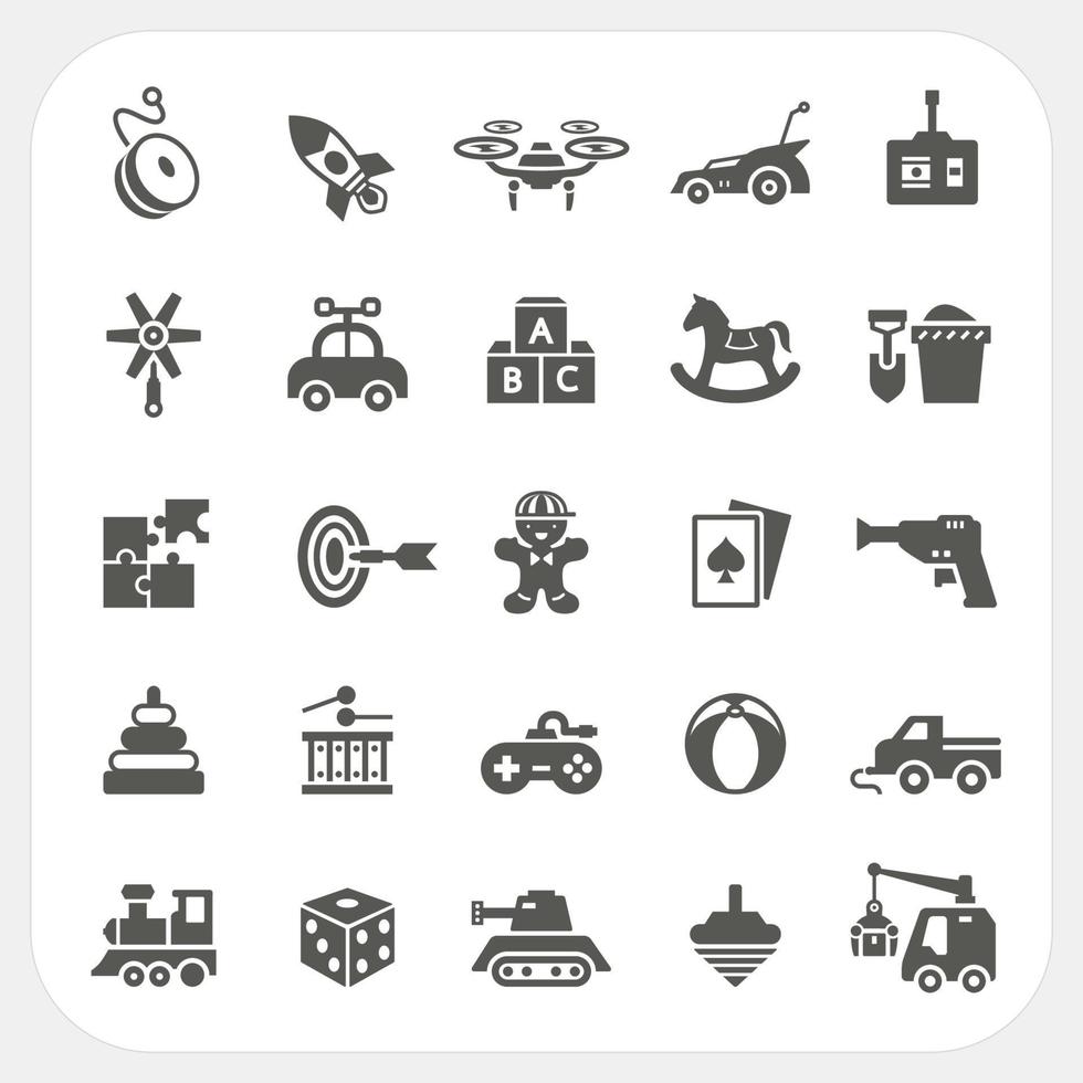 Toy icons set vector